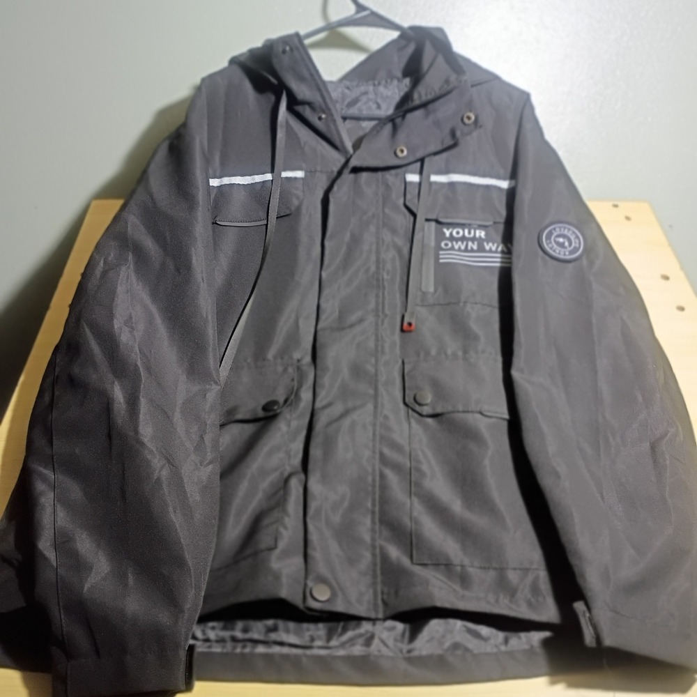 Jiayi Windbreaker, Men, Size XL, Black, Techwear Utility Hooded Jacket